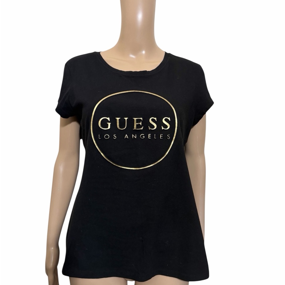 GUESS Black and Gold Logo Tee - Picture 3 of 6